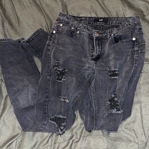 Fashionova distressed skinny jeans - black (11)